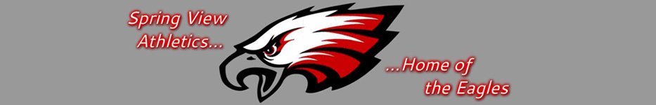 Eagle logo, text reads "Spring view athletics, home of the eagles"