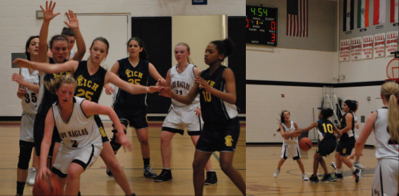 students playing basketball