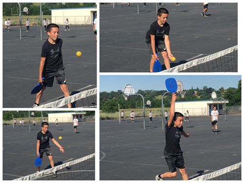 playing pickle ball